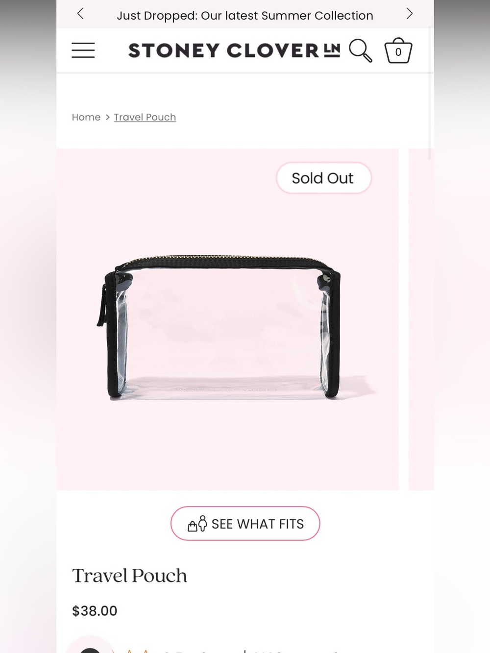 Sold out black Stoney Clover pouch
